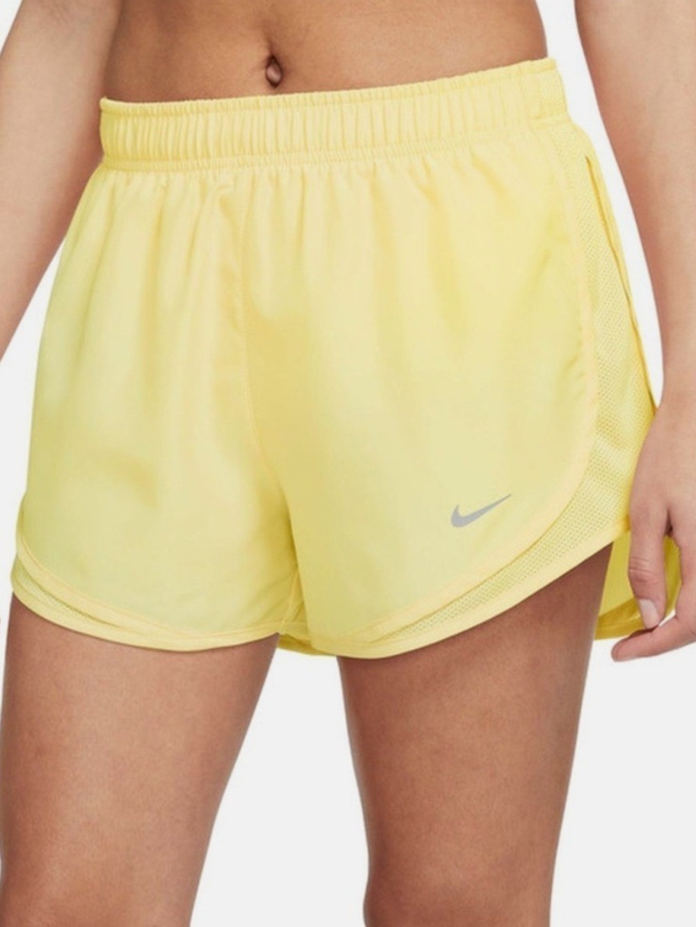 Yellow Nike Womens DRI-FIT Dry Tempo Running Shorts XL